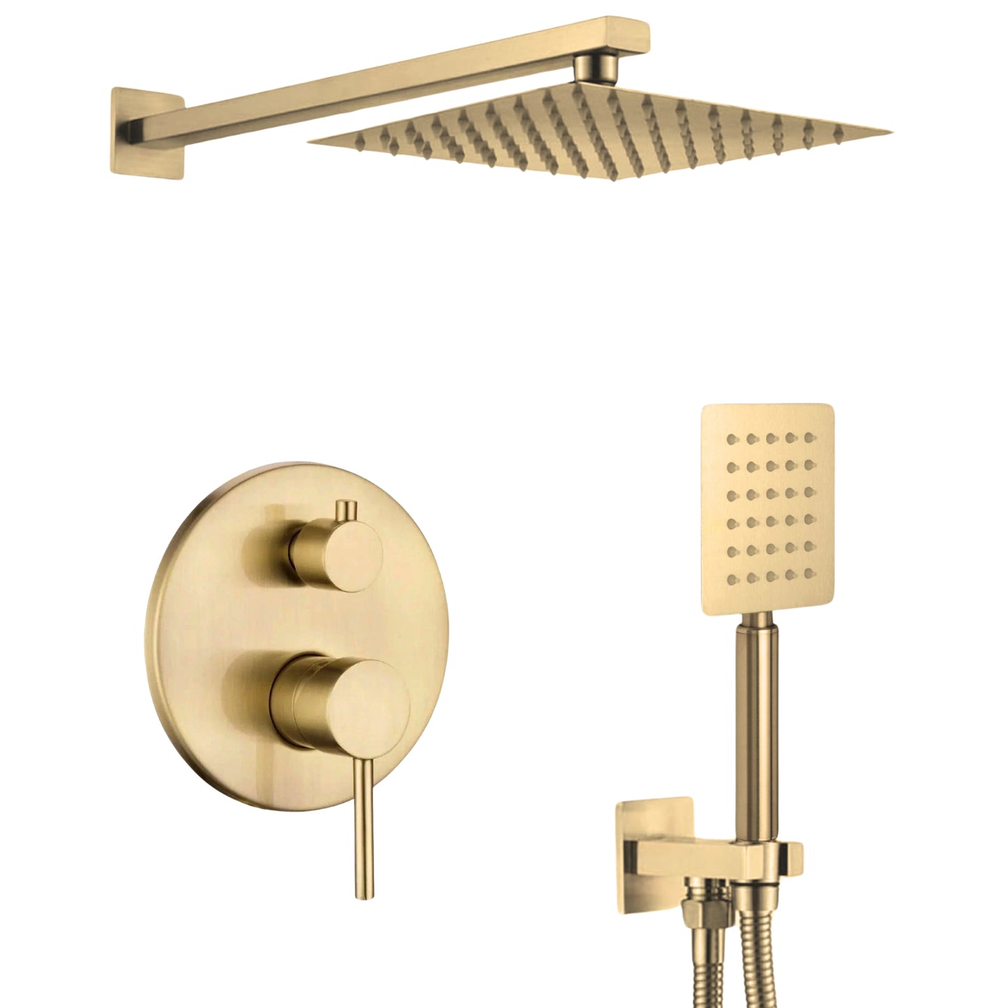 סט אביזרי רחצה מרובע קומפלט זהב מוברש ציפוי PVD