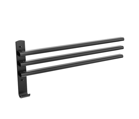 מתלה מגבות הדבקה 3 ווים שחור מט DAVINCI