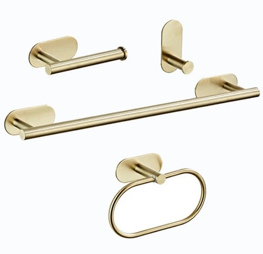 סט אביזרי אמבטיה הדבקה זהב מוברש