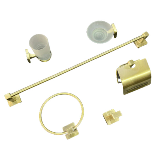 סט אביזרי אמבטיה ברונזה צהובה 6 חלקים קומפלט