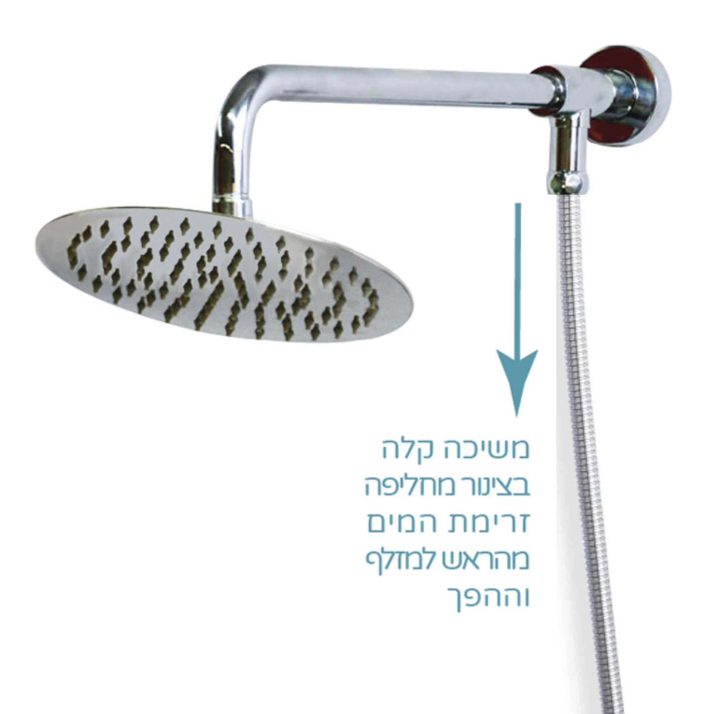 סט רחצה פטנט משולב ראש עגול ניקל מבריק