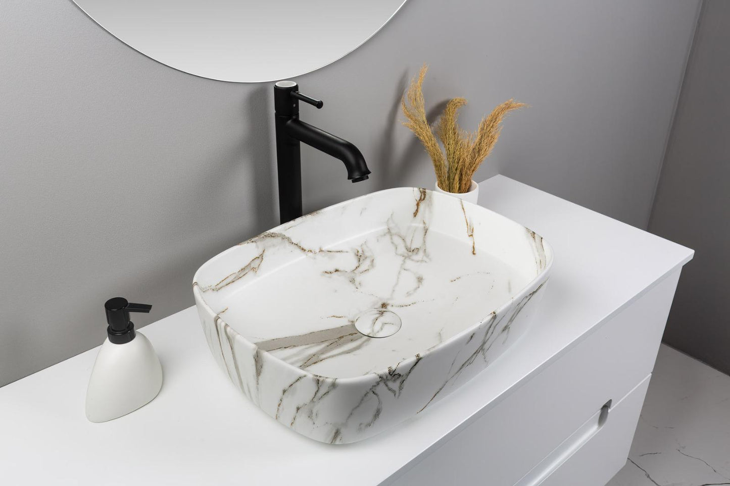 כיור מונח חרס פרימיום קררה מט דגם AURELIA