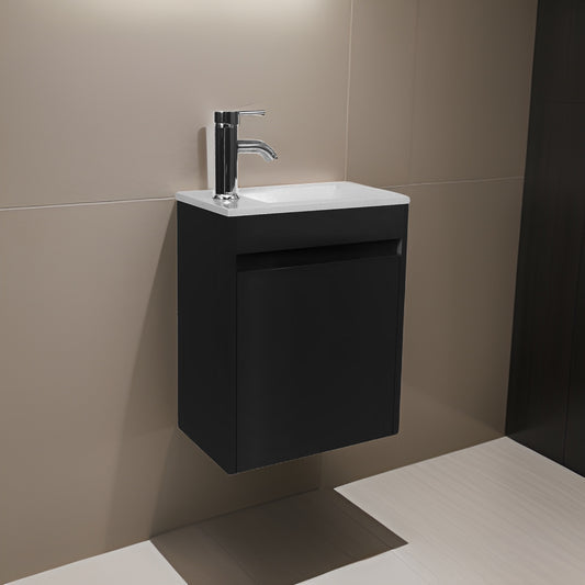 ארון אמבטיה תלוי קטן PVC אפוקסי דגם אסיף שחור מט