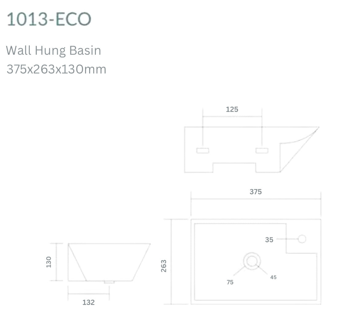 כיור אמבטיה תלוי לבן מעוצב זוויות