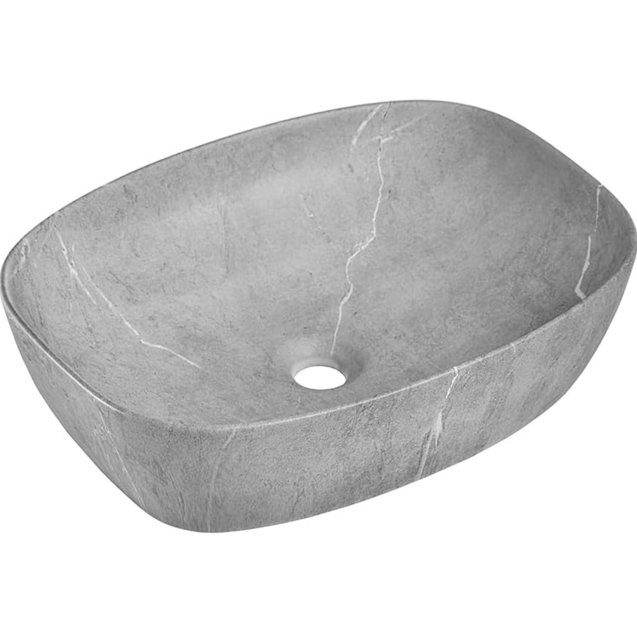 כיור מונח מלבני אבן מט דמוי שיש CARRARA