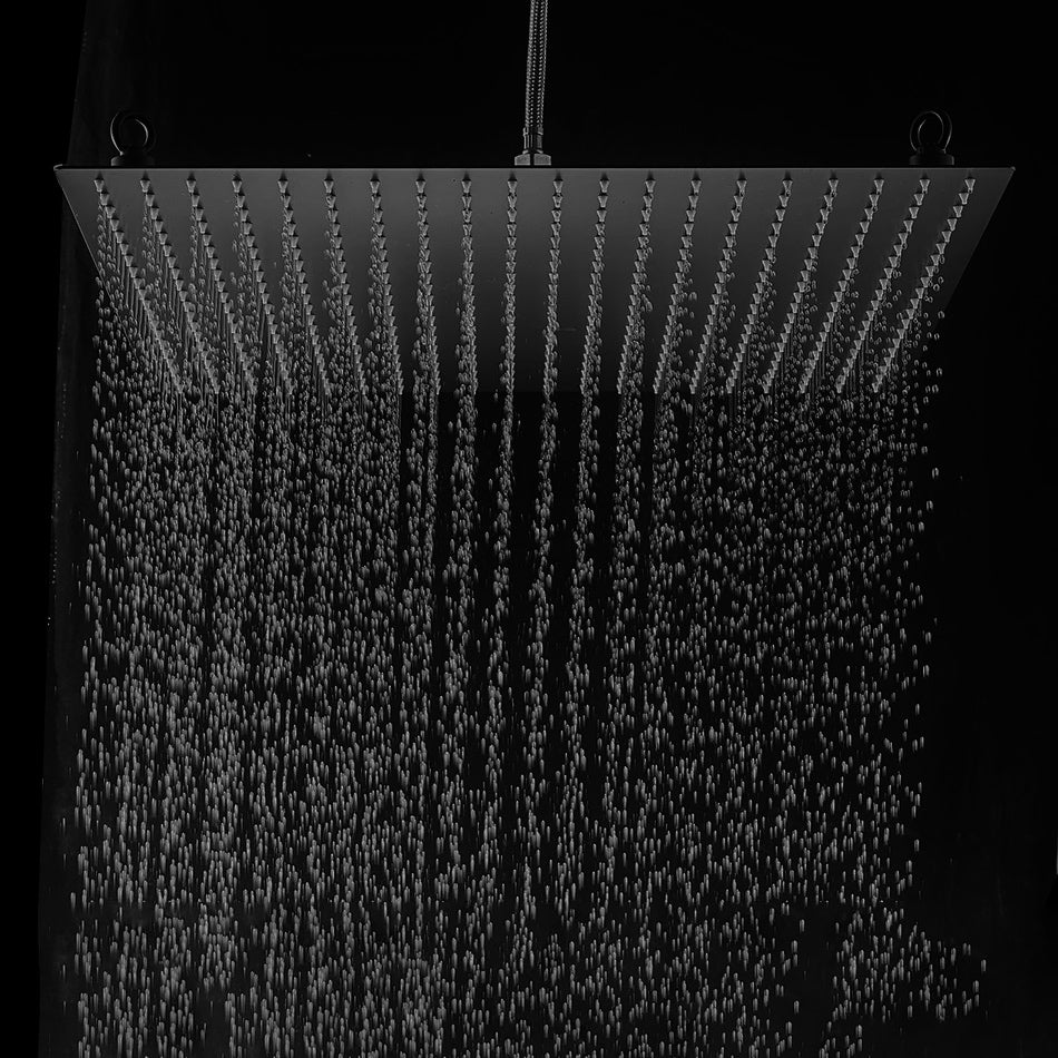 ראש גשם 50 ס״מ שחור מט דק בראס