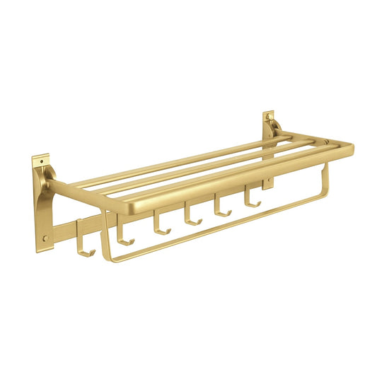 מדף בית מלון יוקרתי 60 ס"מ זהב מוברש קידוח