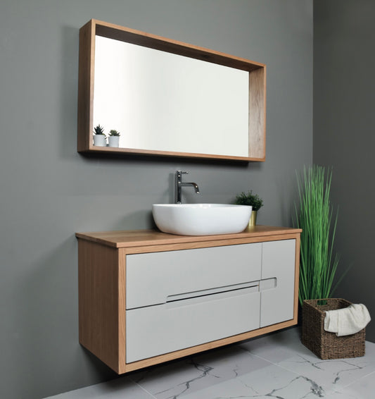 ארון אמבטיה תלוי מודרני בשילוב עץ דגם נובל NOBEL