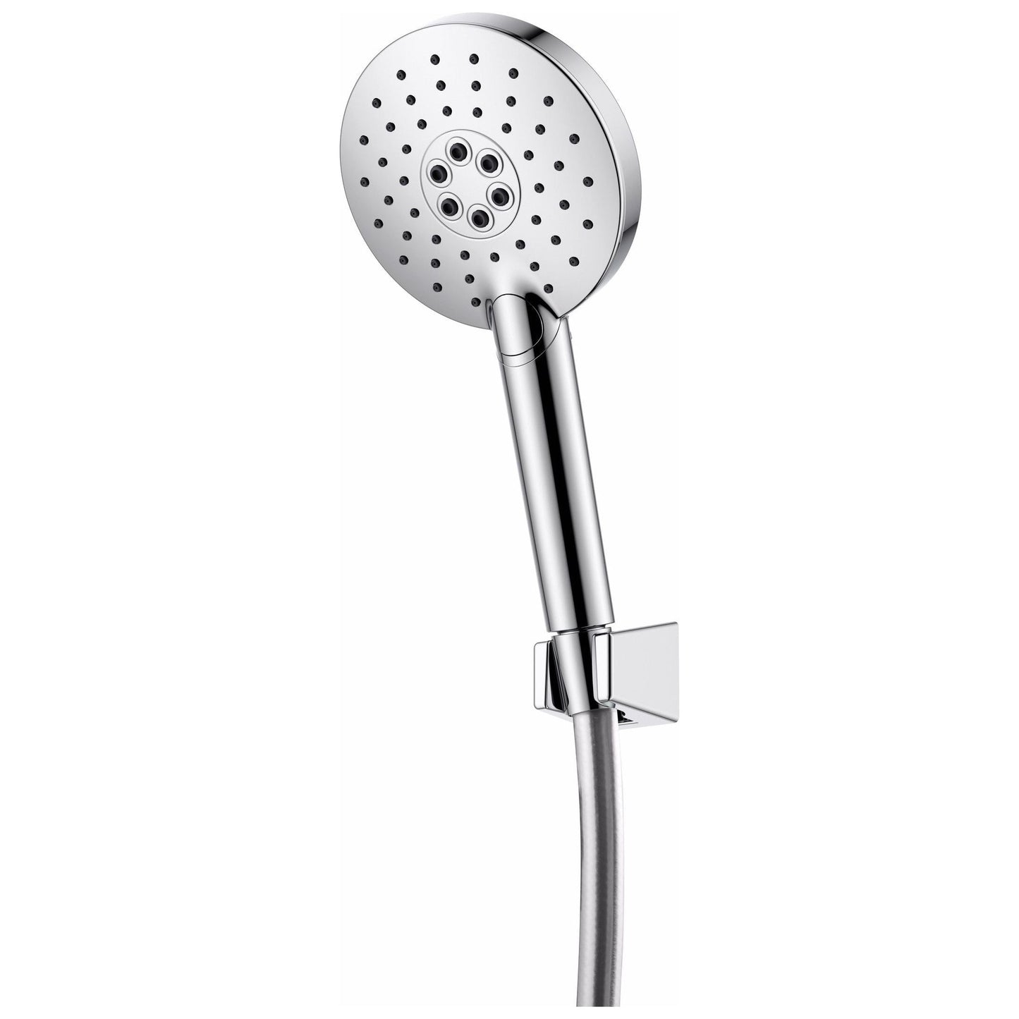 סט מקלחת ECO ניקל מבריק מזלף 3 מצבים, תפס תליה וצינור