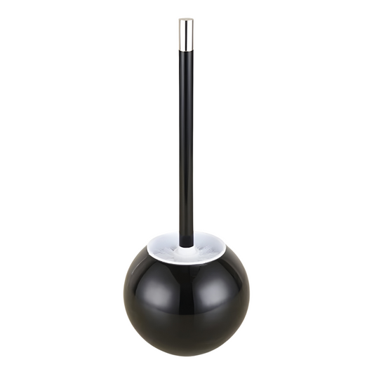 מברשת אסלה מונחת פלסטיק ROUND שחור מבריק