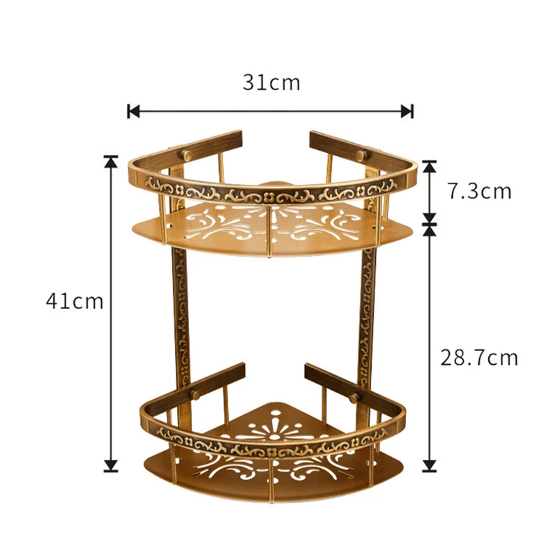 מדף פינתי דו קומתי ברונזה ענתיק דגם RETRO
