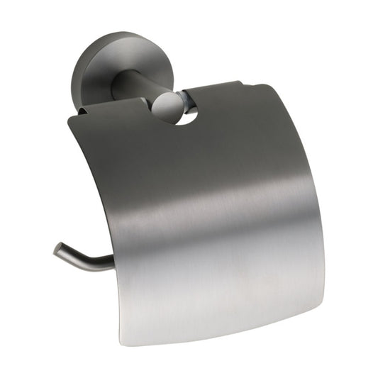 מתקן נייר טואלט כולל מכסה אפור גרפיט מוברש