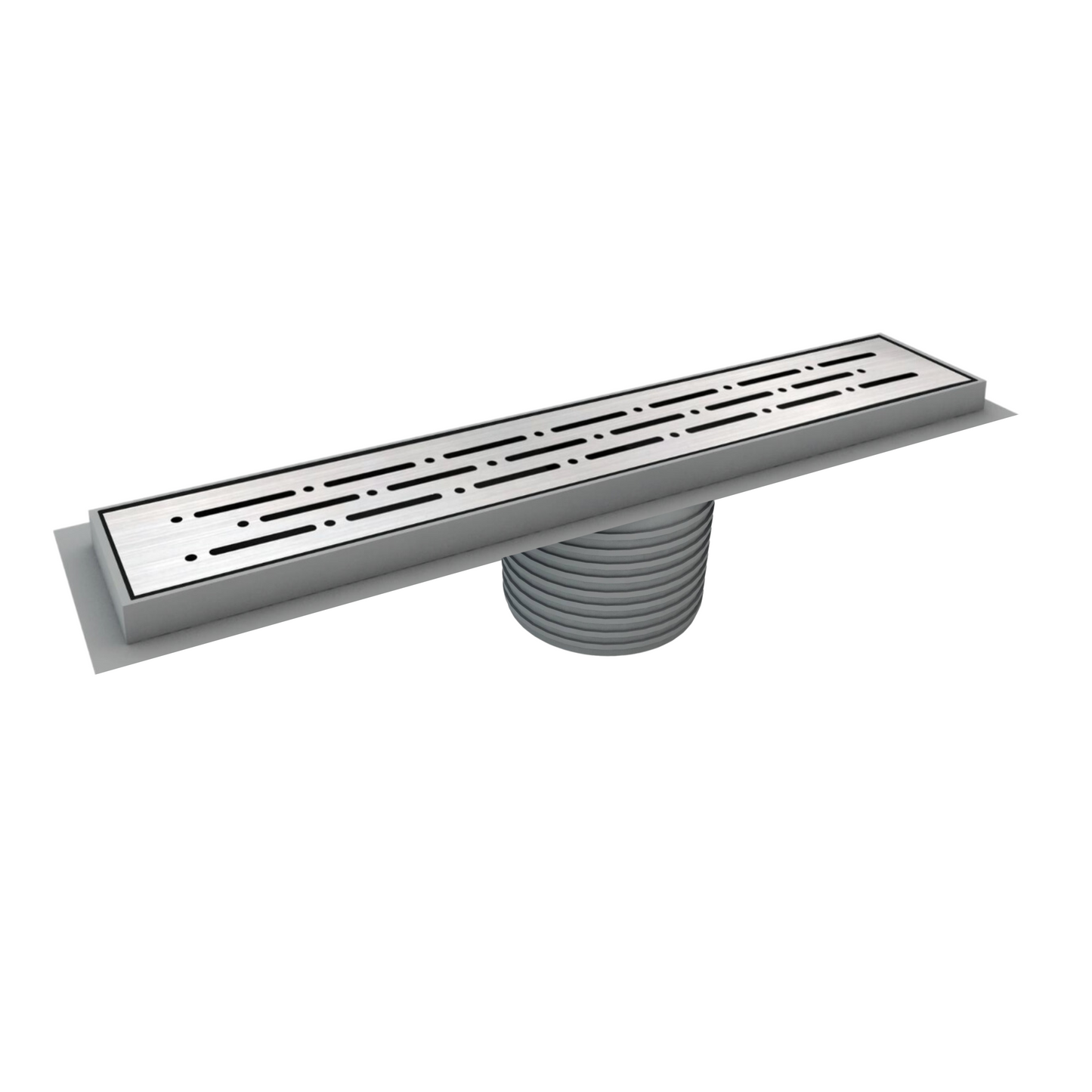 תעלת ניקוז מחוררת 60 ס״מ פלסטיק נירוסטה מוברש AQUA ZONE