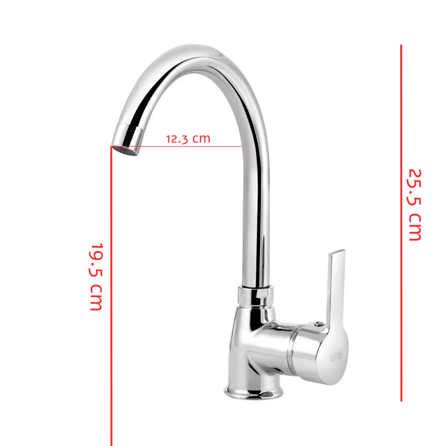 ברז פרח פיה קשתית נמוכה לכיור אינטגרלי שטוח ניקל מבריק מבית חברת ATM ARMATÜR