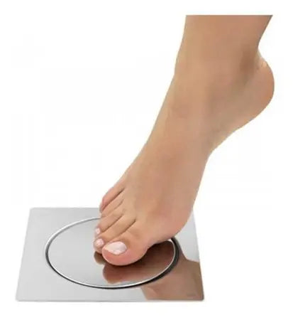 מכסה דריכה מרובע לקופ׳ ביקורת 15*15 פופ אפ ניקל מבריק