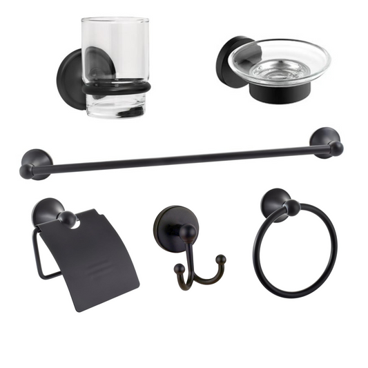 סט אמבטיה שלם צבע שחור מט מודרני
