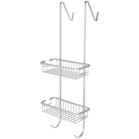 מדף תליה למקלחון אלומיניום דו-קומתי כסוף