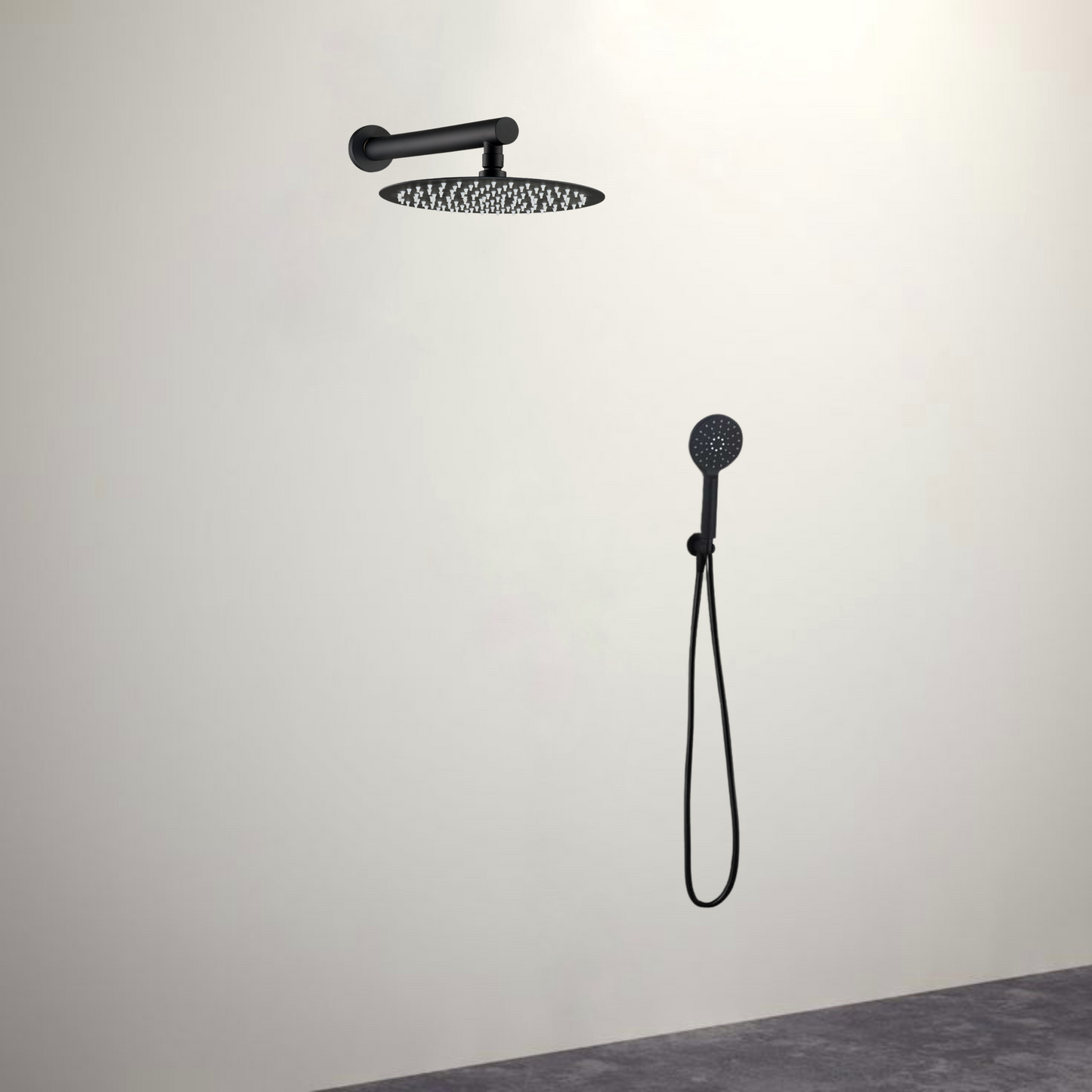 סט רחצה 5 חלקים שחור מט ראש 25 ס״מ דגם TOP