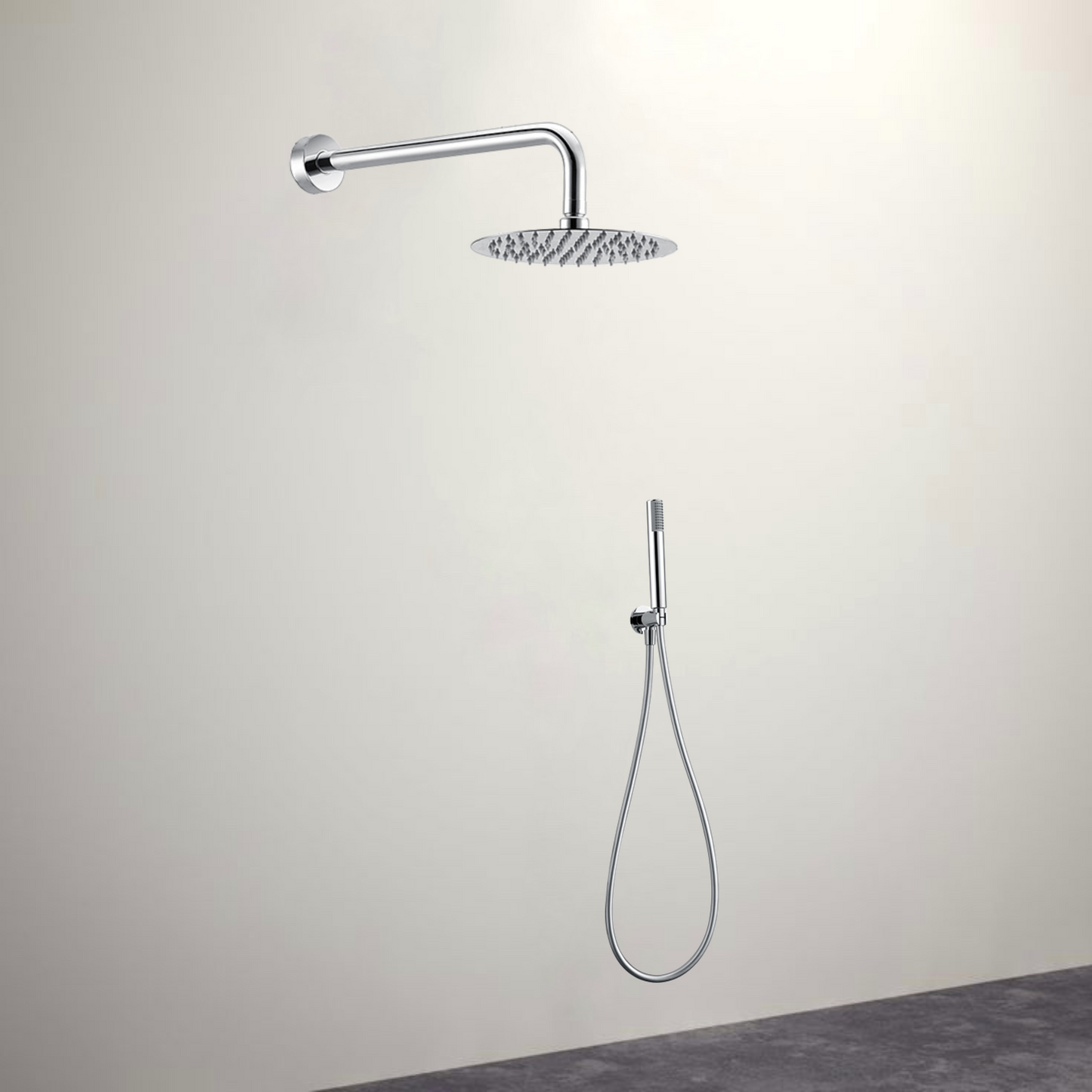 סט רחצה 5 חלקים עגול ניקל מבריק