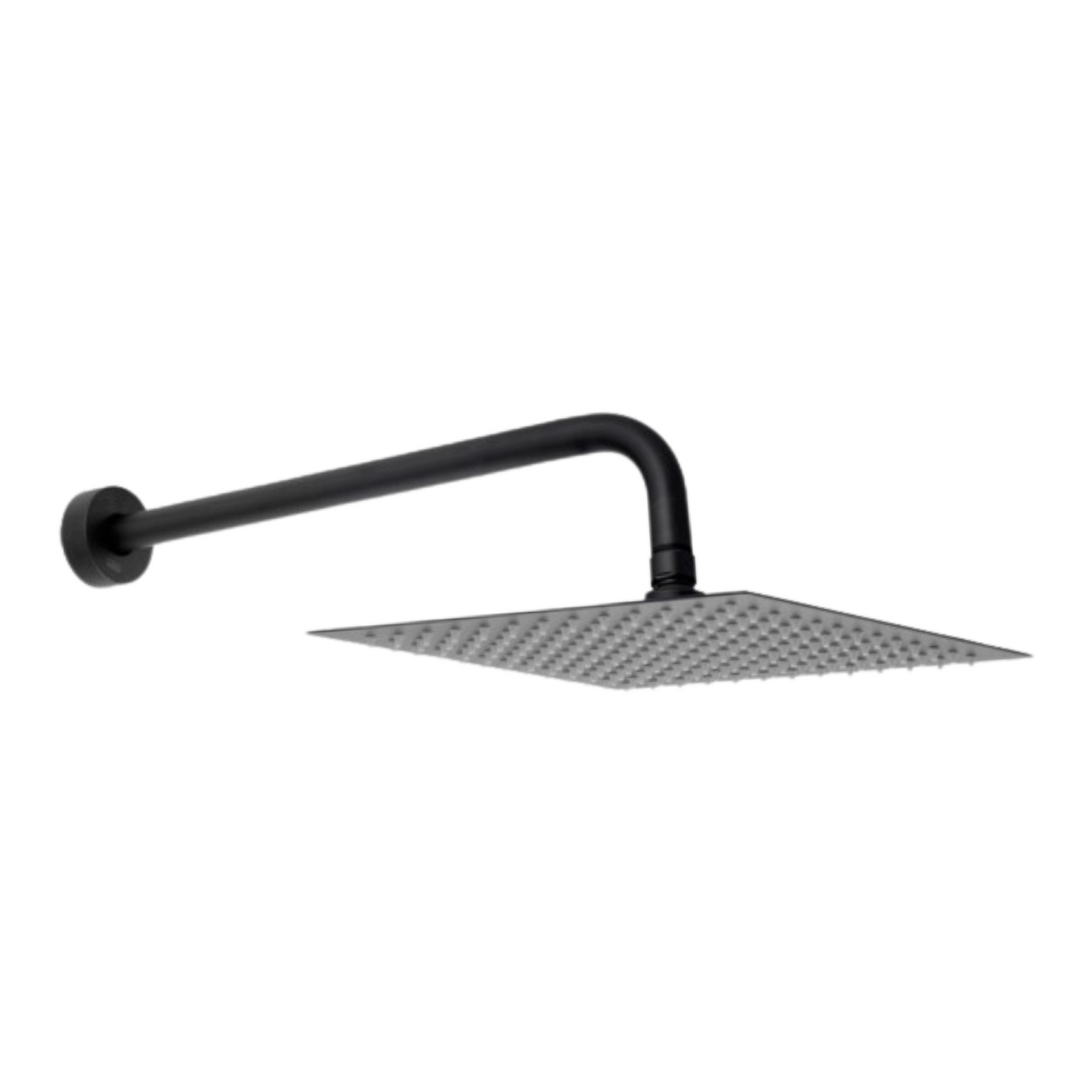 סט ראש מקלחת שחור מרובע + זרוע עגולה 40 ס"מ BRASS