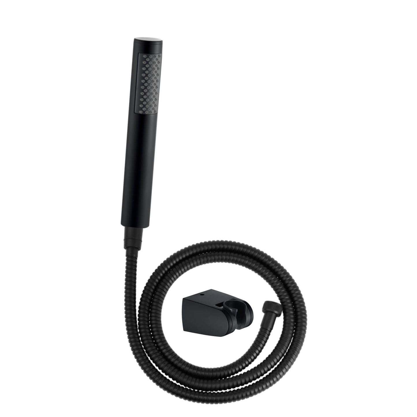 סט מזלף צינור ותופסן שחור מט צורת מיקרופון AS