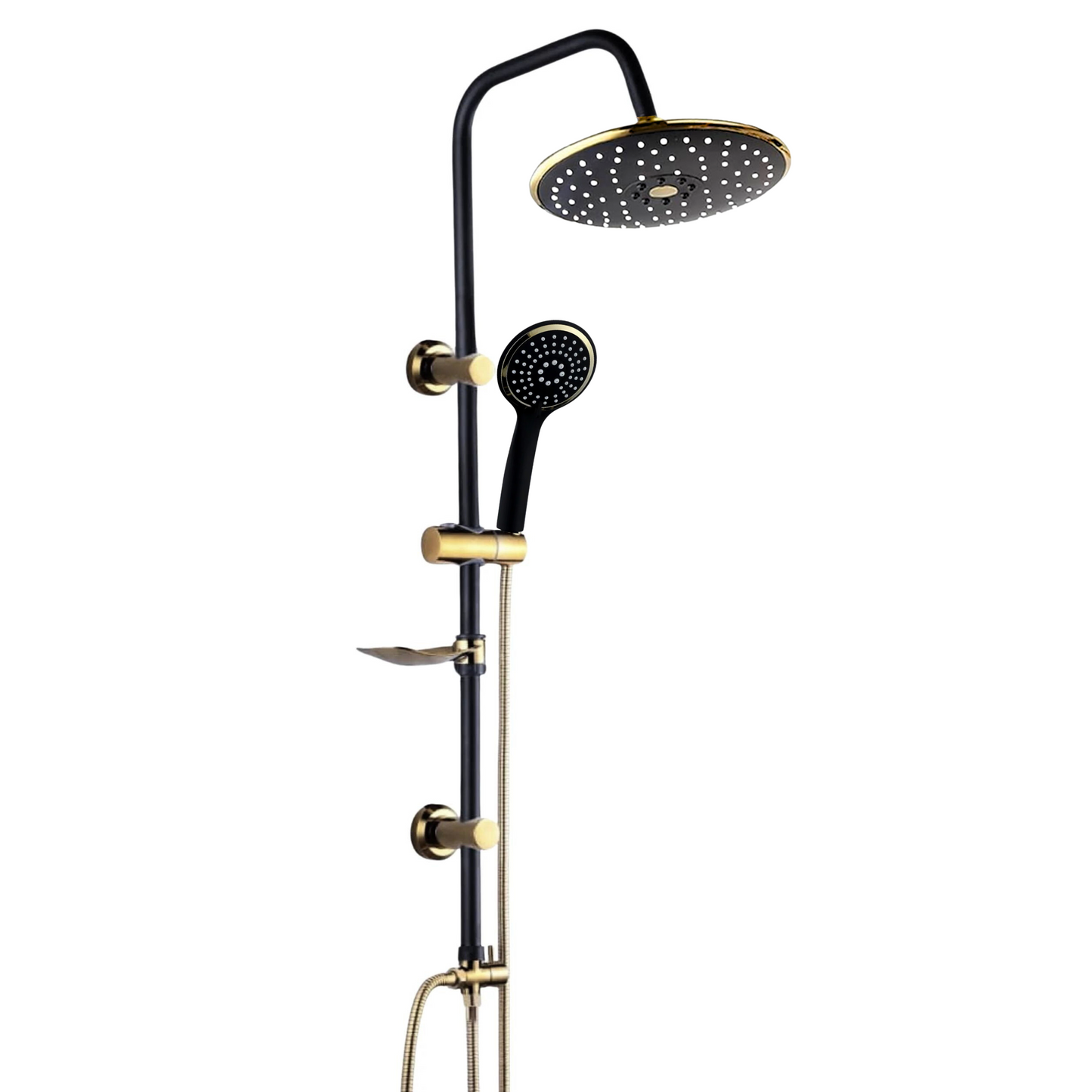 מוט פינוק עגול שחור מט וזהב דגם Youllay