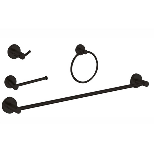 סט אביזרי אמבטיה יוקרתי שחור מט עגול  דגם TOPציפוי PVD