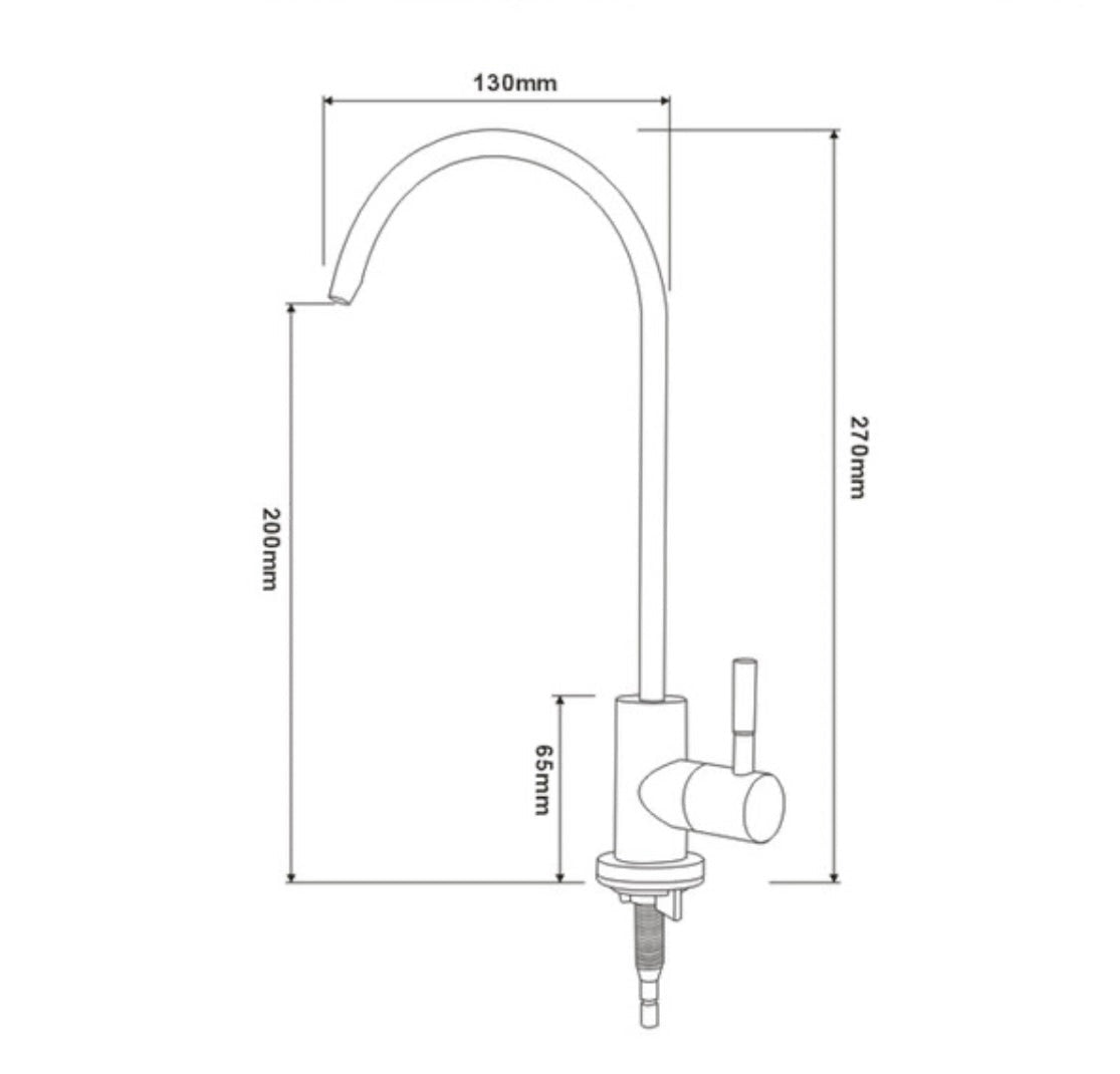 ברז מזיגה למטהר מים קרים ניקל מבריק AG