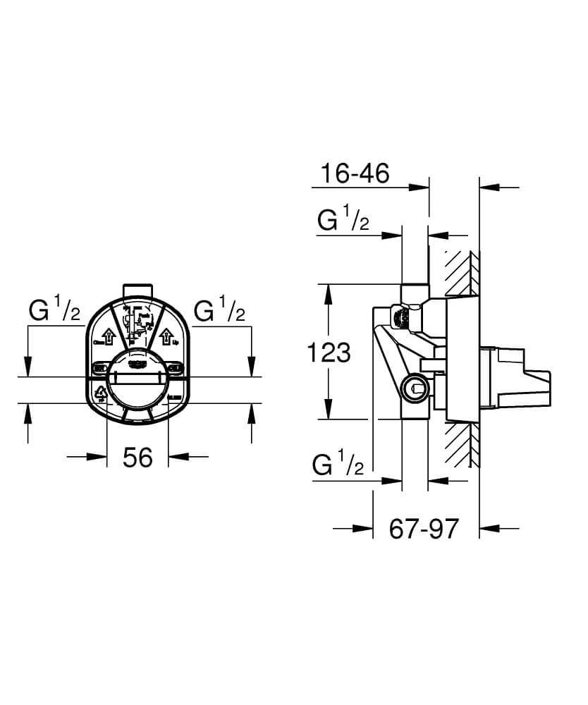 גוף פנימי 4 דרך גרואה 33963000 GROHE