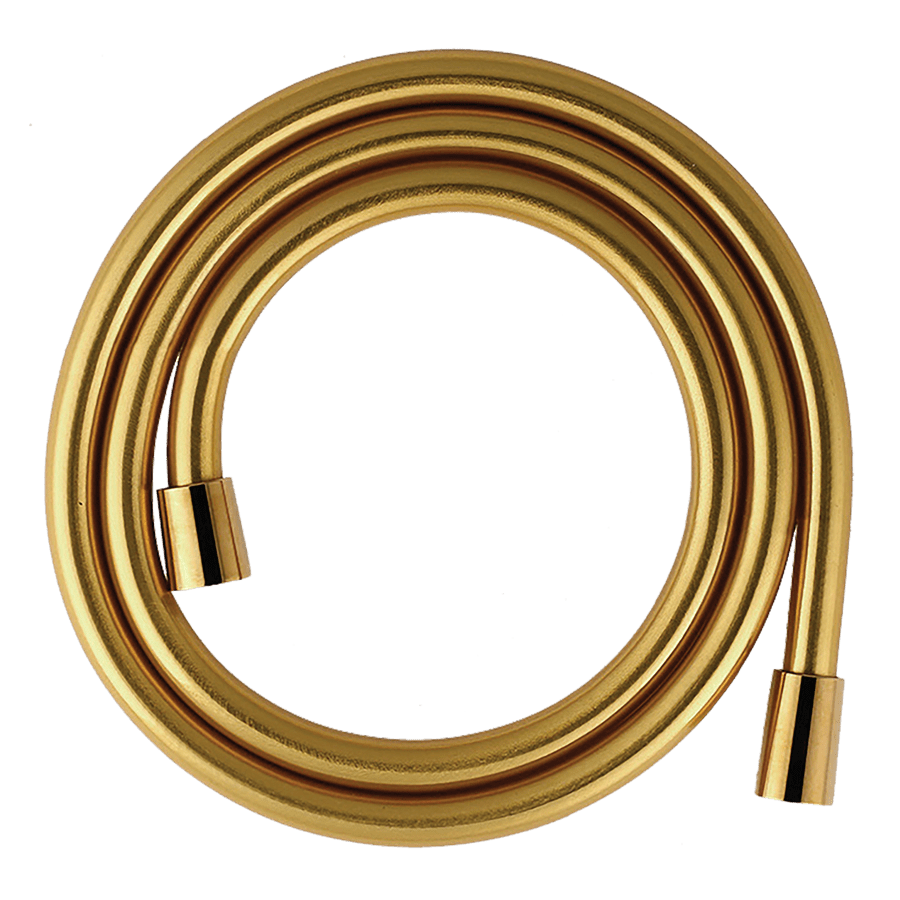 צינור גמיש זהב מט 2 מטר עם מחברי מתכת PVC