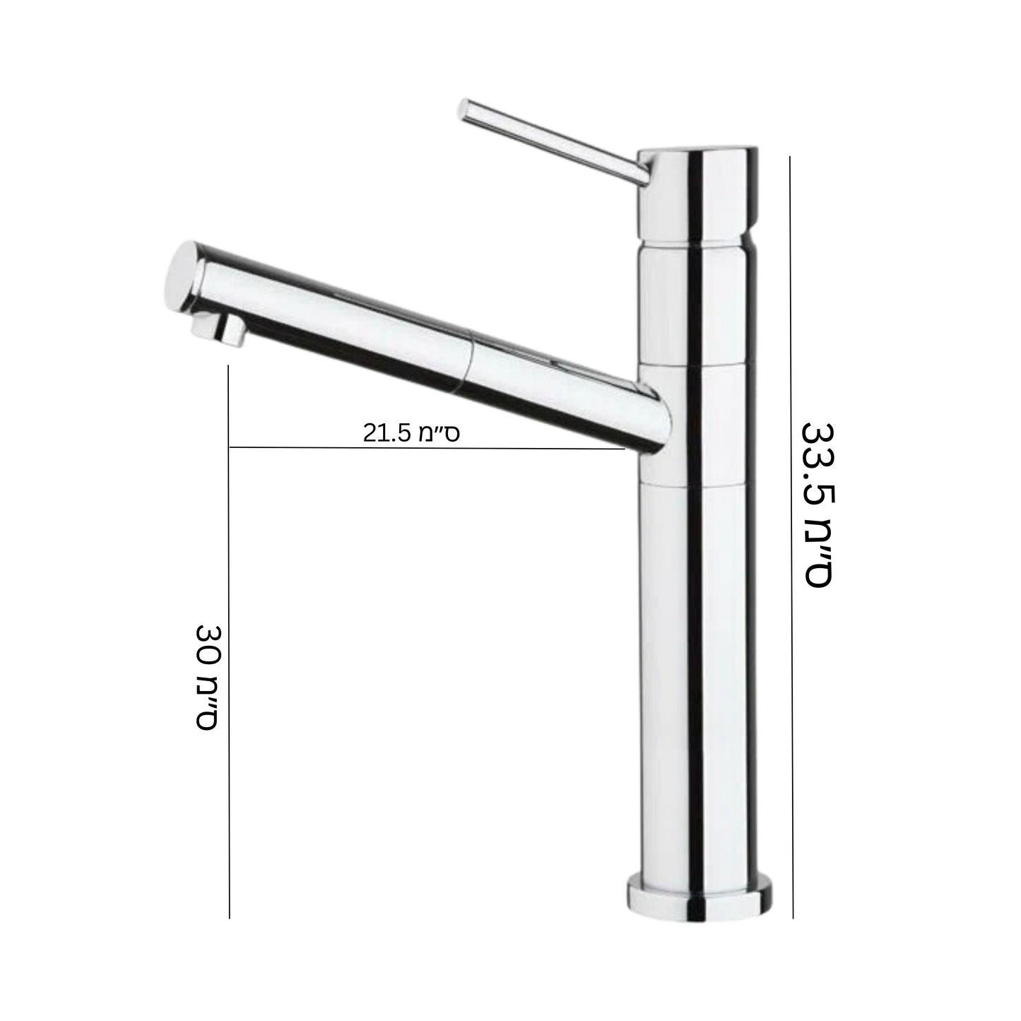 ברז מטבח ניצב פיה ארוכה גבוה ניקל מבריק