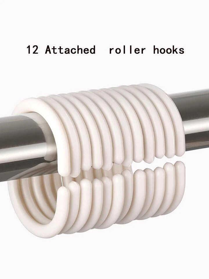 וילון אמבטיה בד צבע כחול בהיר