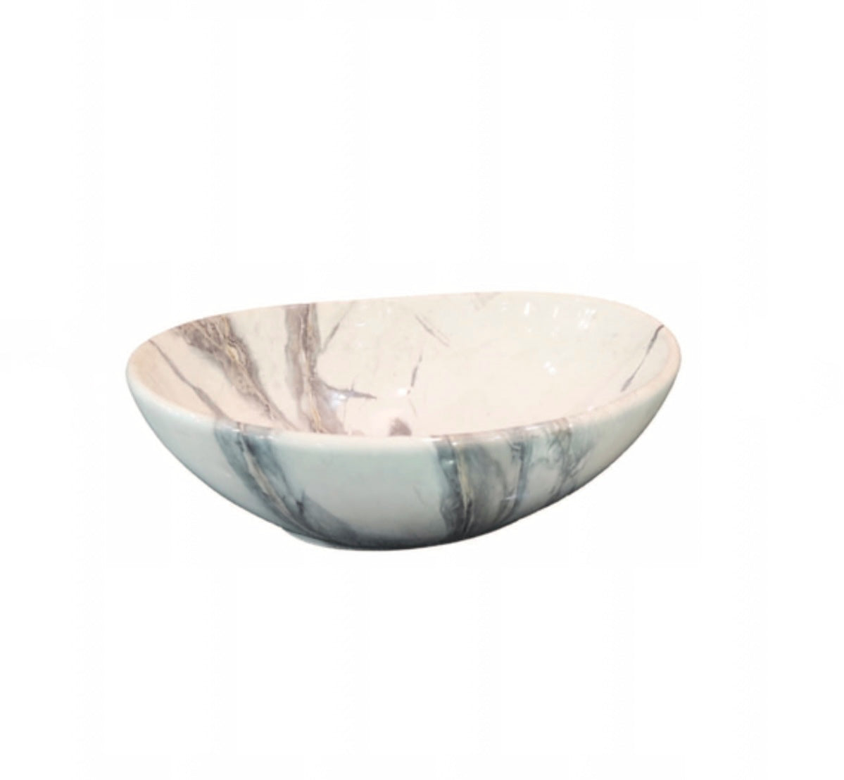כיור מונח חרס אובלי קלקטה מבריק MARBLE