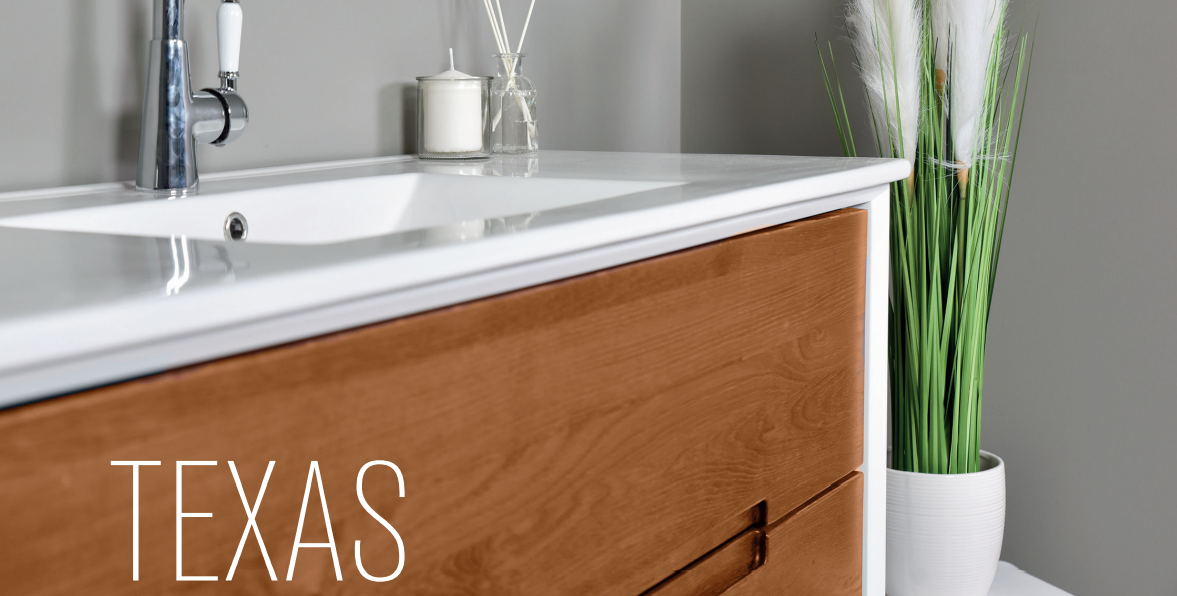 ארון אמבטיה תלוי בשילוב עץ מעושן דגם טקסס TEXAS