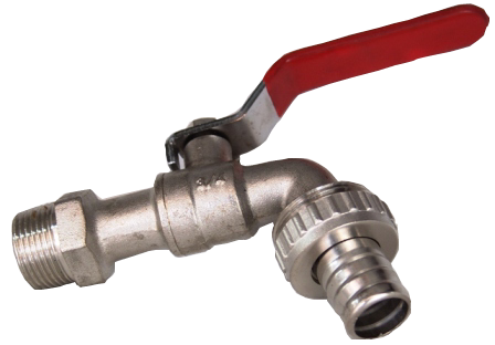 ברז גן רגיל 1/2 ידית אדומה