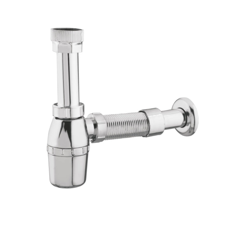 סיפון קשיח לכיור רחצה שרשורי ניקל 11/4