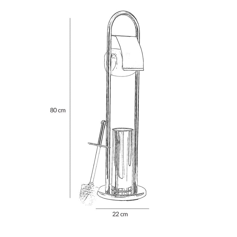 מעמד נייר טואלט + מברשת אסלה BRASS