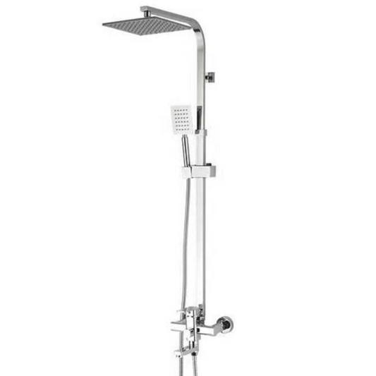 מוט פינוק מרובע ניקל מבריק כולל ברז סוללה