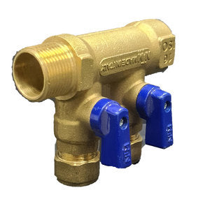 מחלק פקס עם ברז כחול 2 יציאות