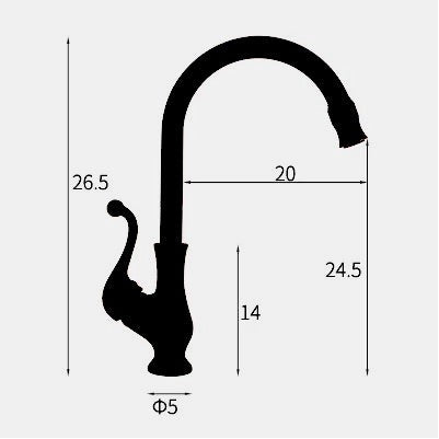 ברז פרח מעוצב גבוה שחור מט