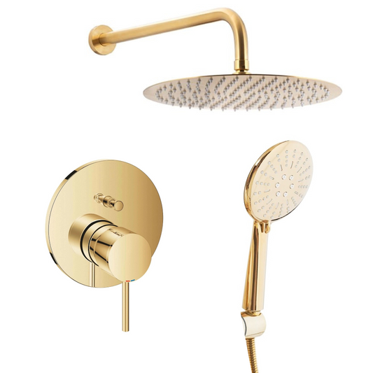 סט רחצה קומפלט זהב מבריק עגול