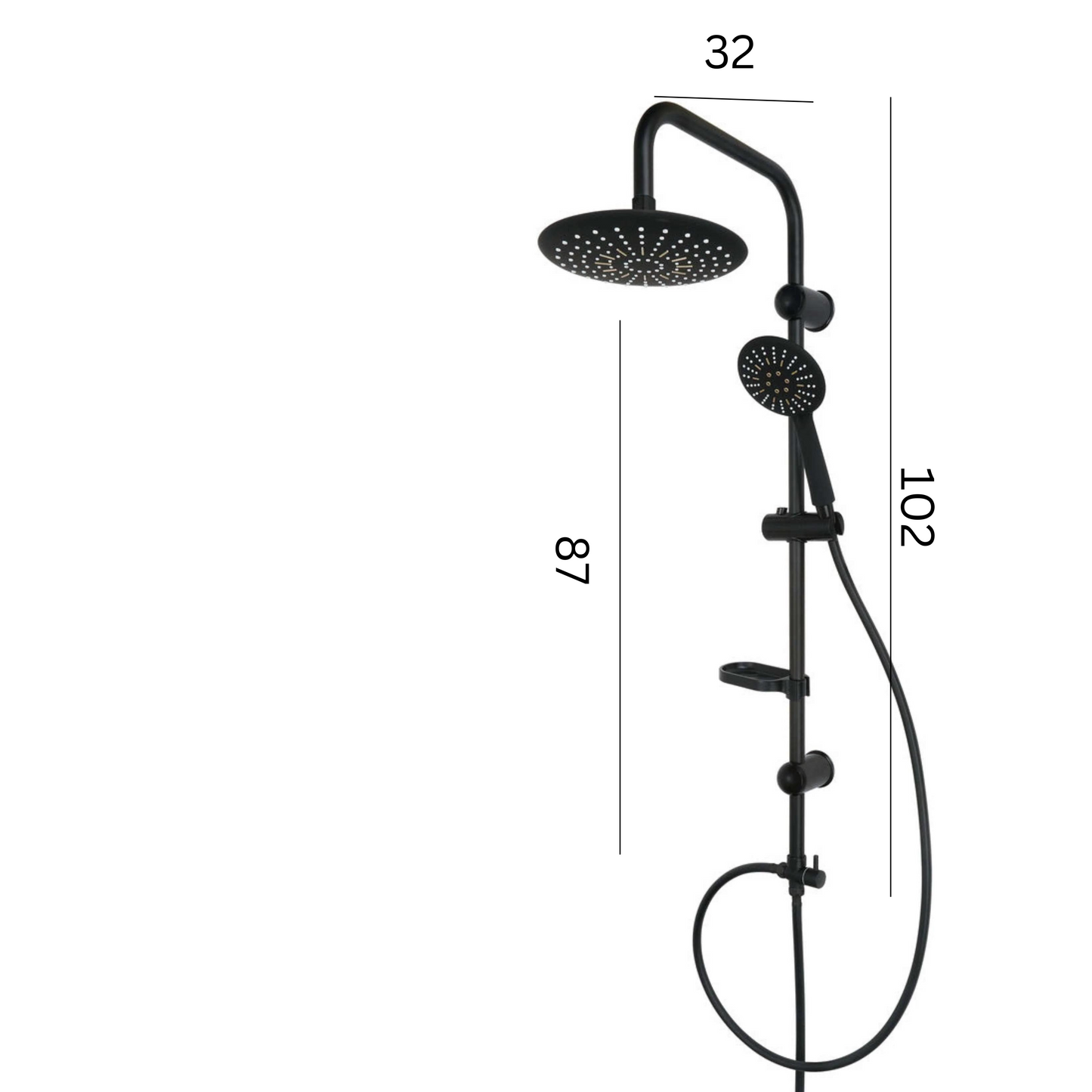 מוט פינוק שחור מט ROUND דגם נאפולי SD