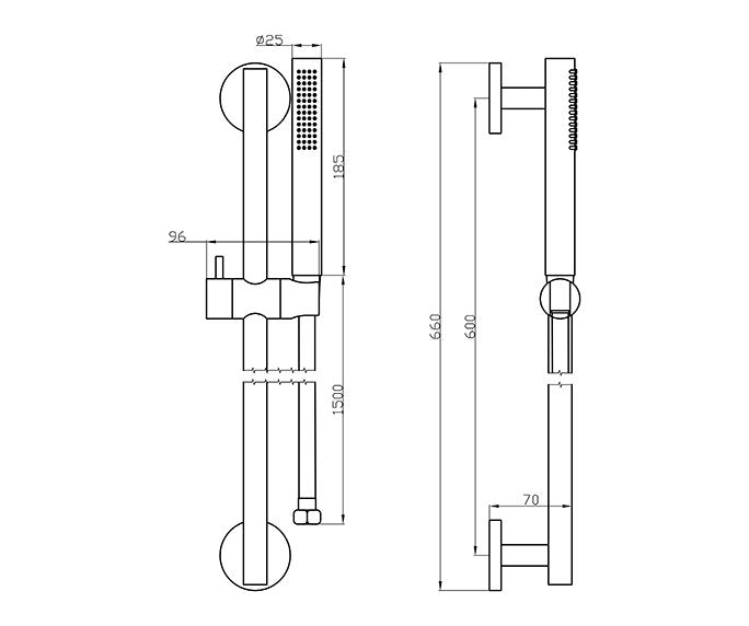 ערכה למקלחת שירה 801908F20S נחושת מוברש PVD חמת