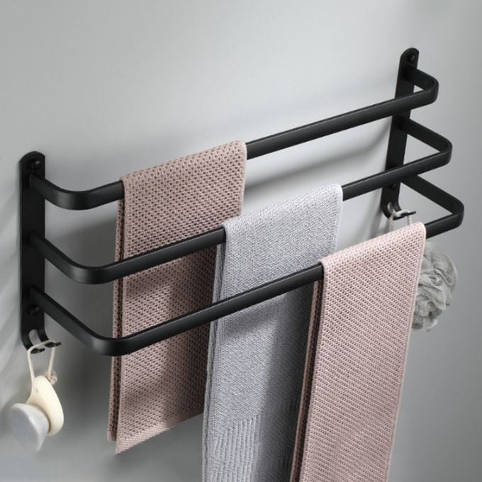 3 מוטות למגבות שחור מט 50 ס״מ