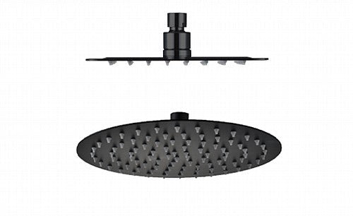 ראש מקלחת שחור מט קוטר 20 ס"מ דק במיוחד בראס