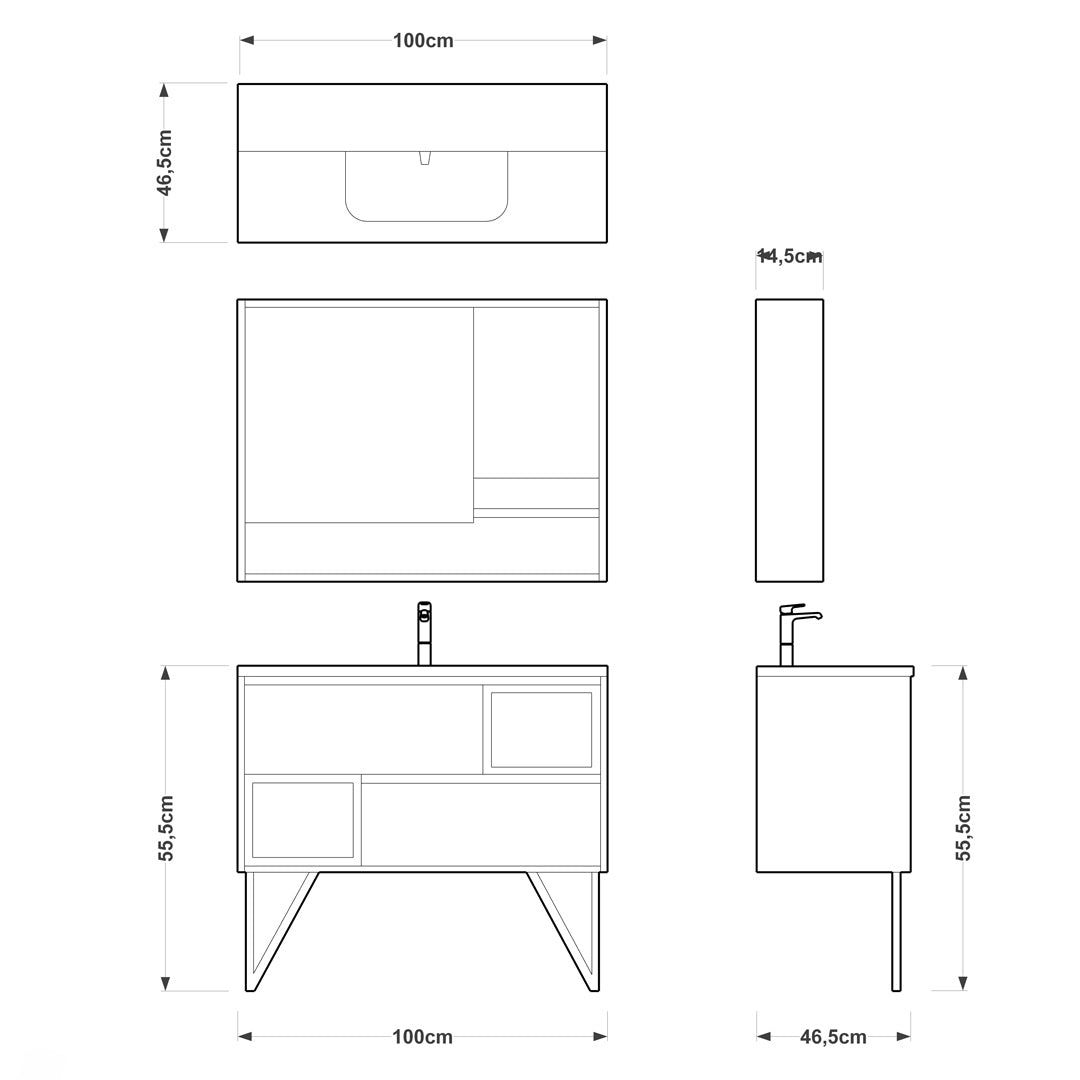 ארון אמבטיה תלוי בעיצוב מודרני