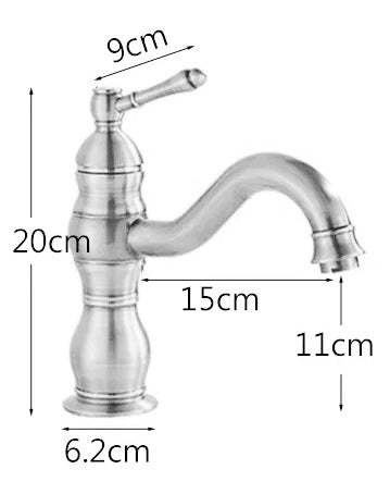 ברז פרח לכיור רחצה נירוסטה מוברש RETRO