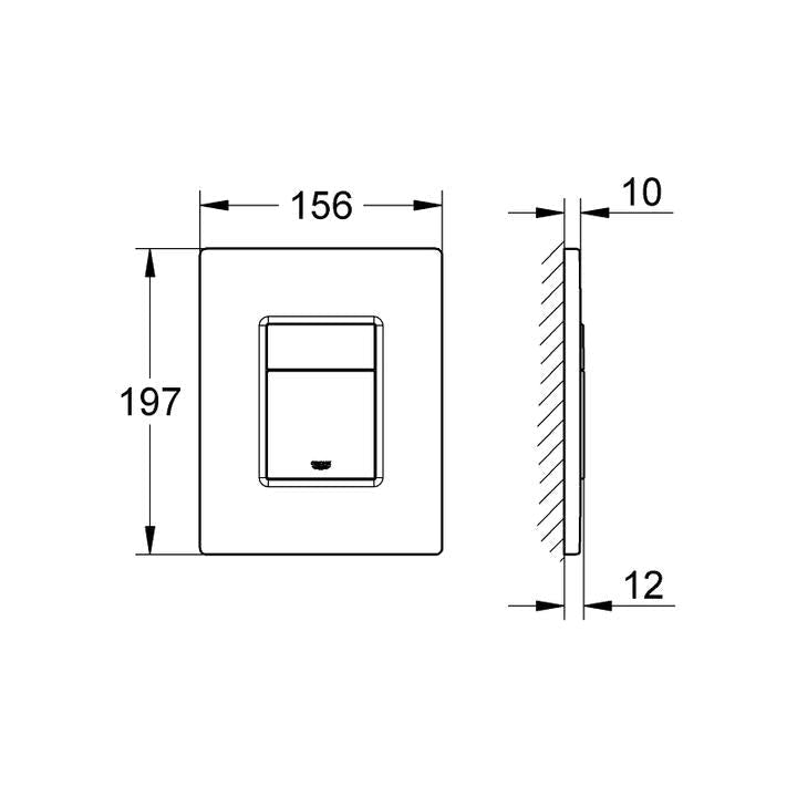 לחצן הפעלה למיכל הדחה גרואה מרובע לבן GROHE