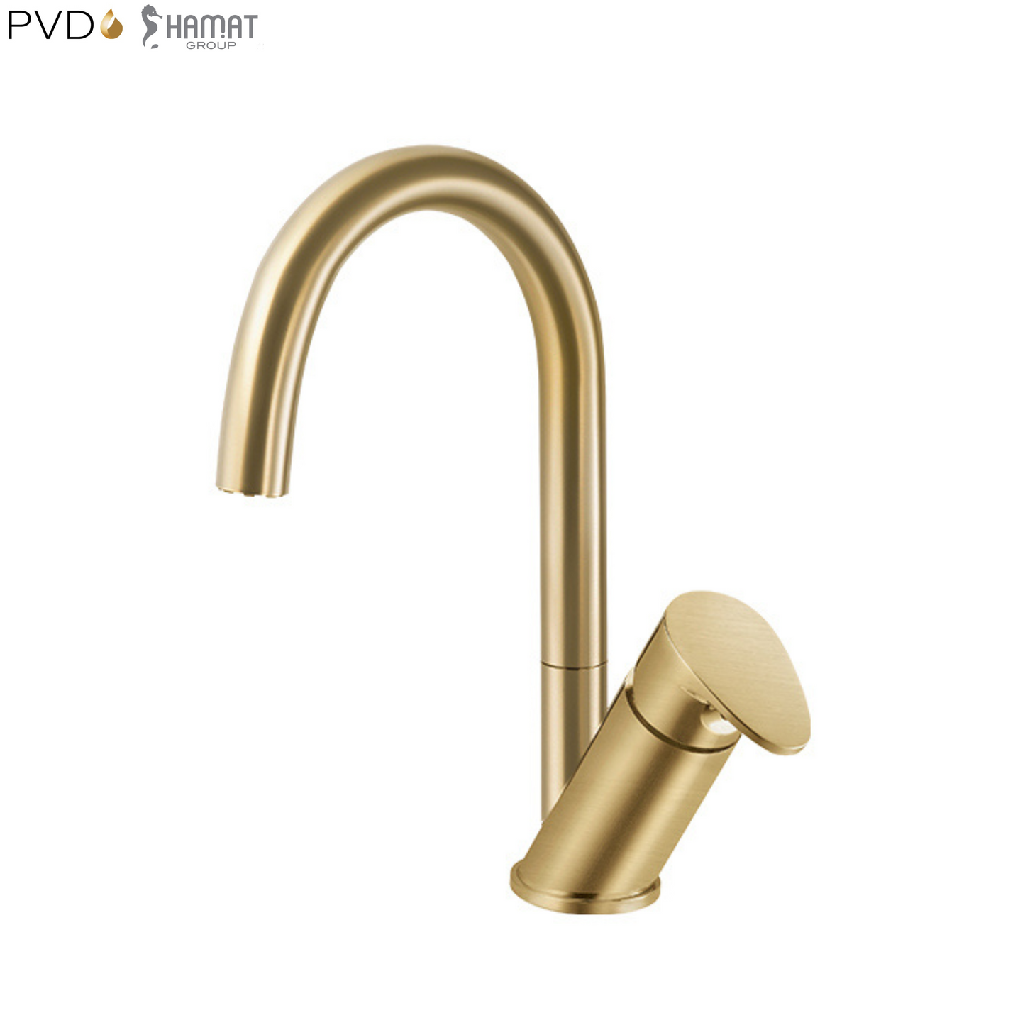 ברז ברבור פיה עגולה מסתובבת 305120F15S זהב מוברש PVD סדרת גל WAVE חמת