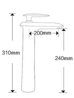 ברז פרח גבוה שחור מט ידית ניקל מבריק